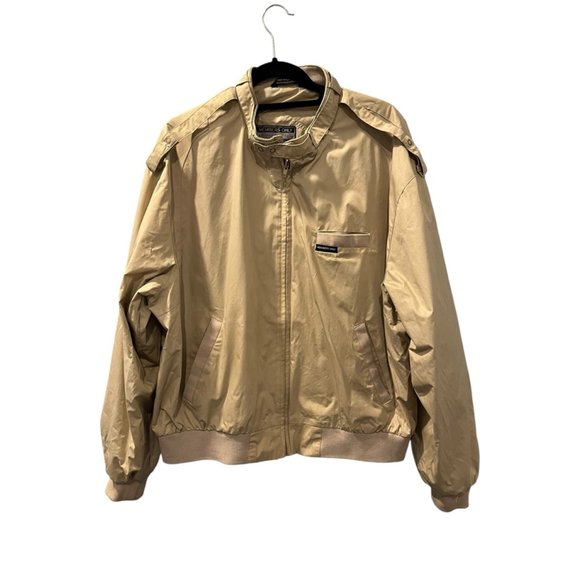 Vintage Member's Only 80's Full Zip Bomber Jacket Men's Size XL Casual Beige - Picture 1 of 7